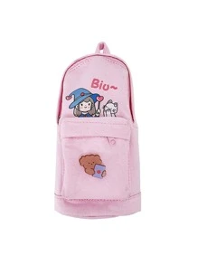 1pc Cartoon Graphic Random Pencil Bag - Multicolor - View 4