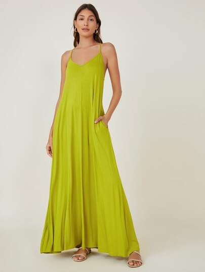 فستان الجيب الصاف كاجوال