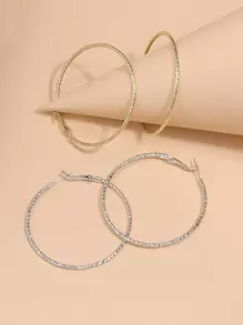 2 cặp hoa tai vòng tối giản - Nhiều màu - Xem 1