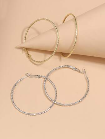 اقراط حلقي معتدل 2 ازواج