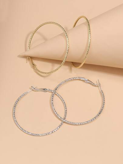 اقراط حلقي معتدل 2 ازواج