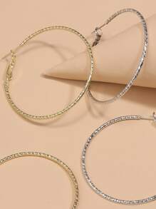 2 cặp hoa tai vòng tối giản - Nhiều màu - Xem 3