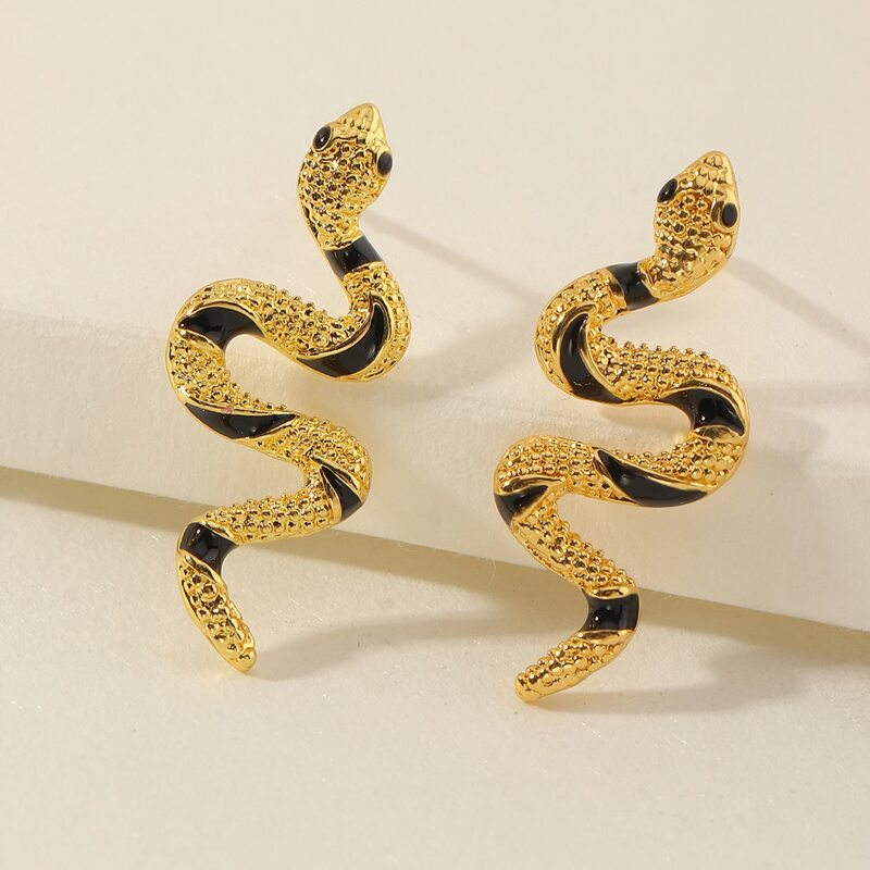

Snake Design Stud Earrings, Multicolor