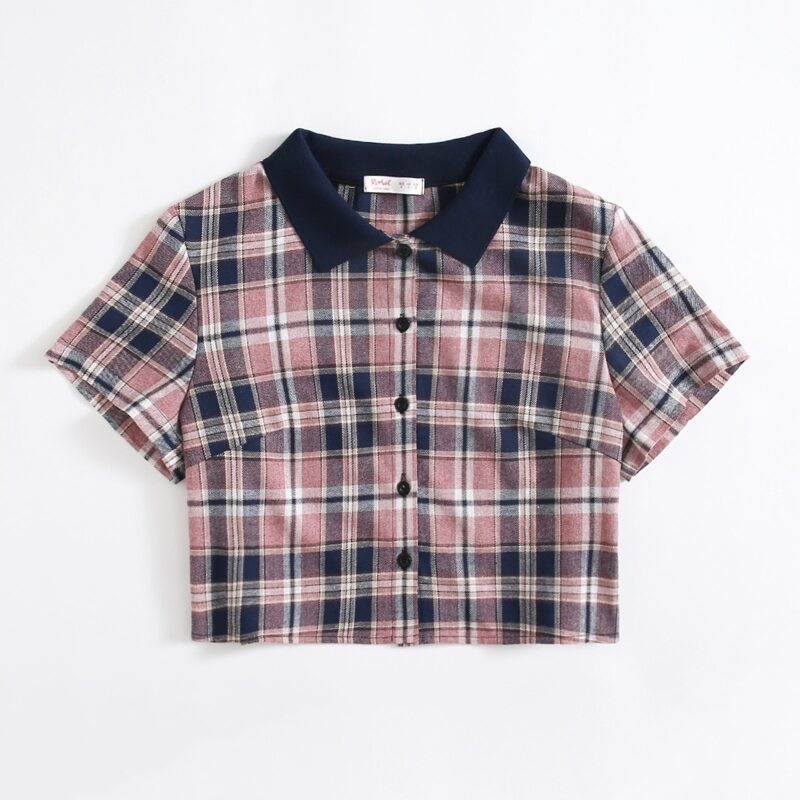 

Plaid Crop Shirt, Multicolor