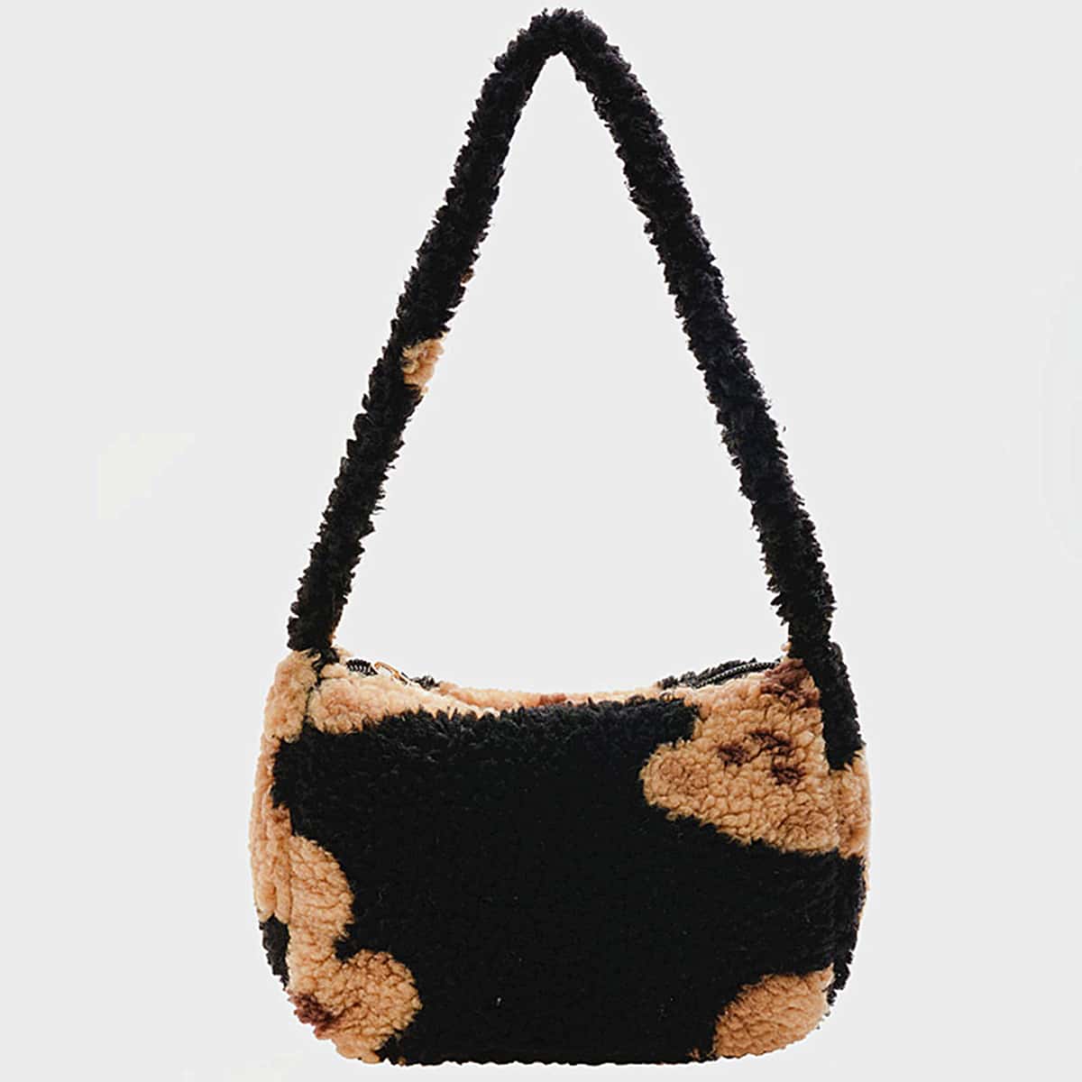 

Cartoon Bear Teddy Baguette Bag, Black