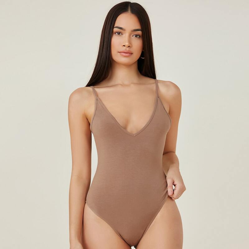 

Solid Cami Bodysuit, Apricot