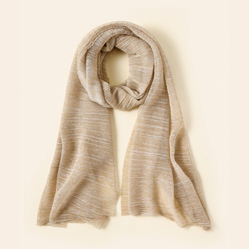 

Pleated Mesh Scarf, Khaki