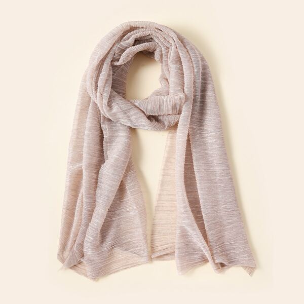 

Pleated Mesh Scarf, Dusty pink