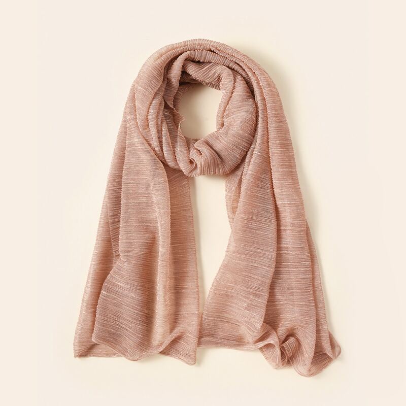 

Pleated Mesh Scarf, Khaki