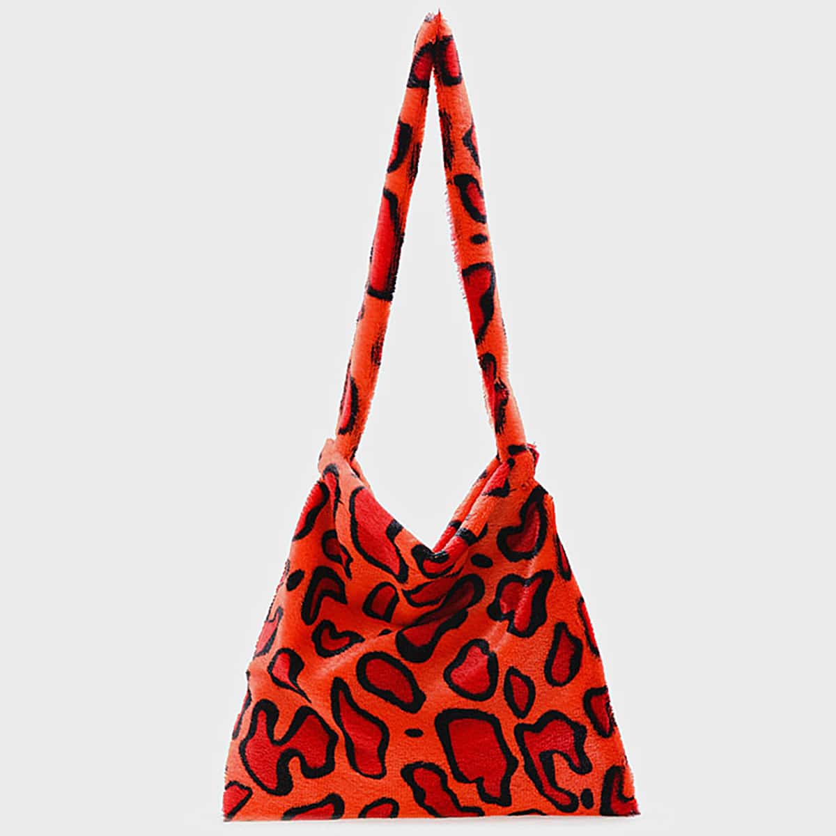 

Allover Graphic Fluffy Crossbody Bag, Orange