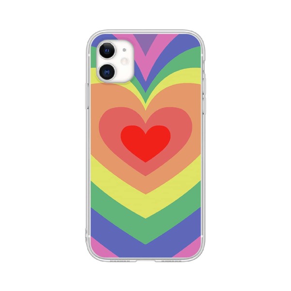 

Colorful Heart Print iPhone Case, Multicolor