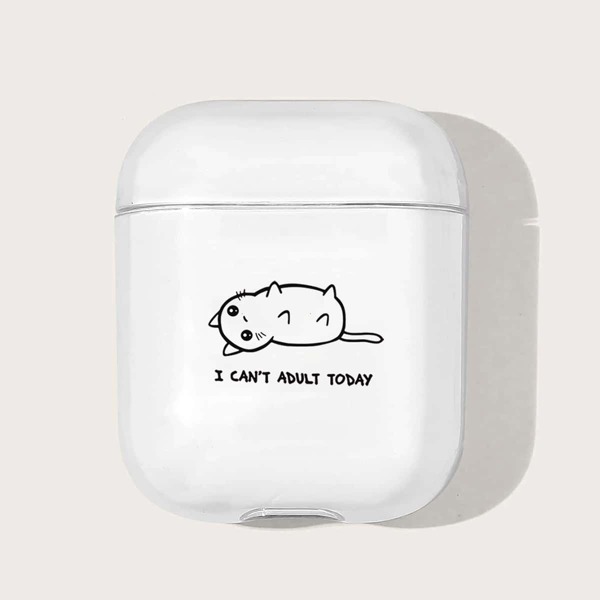 

Cat Print Clear Airpods Case