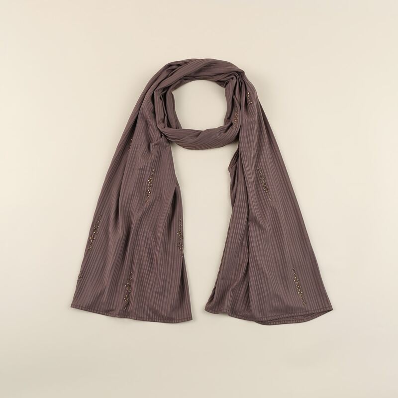 

Rhinestone Decor Scarf, Coffee brown