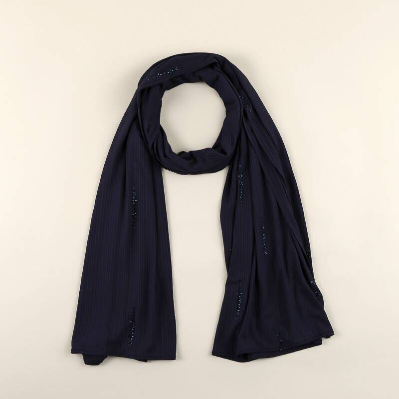 

Rhinestone Decor Scarf, Navy blue