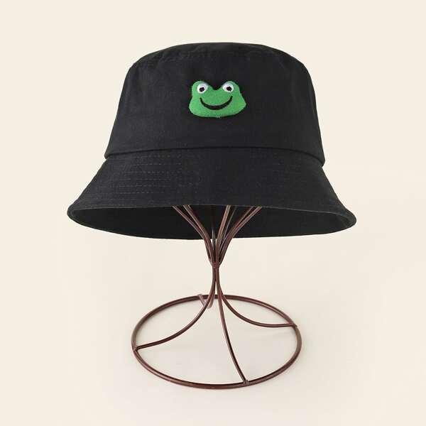 

Cartoon Animal Print Bucket Hat, Black