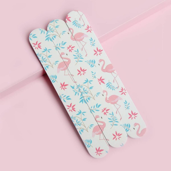 

3pcs Flamingo Print Nail File, Multicolor