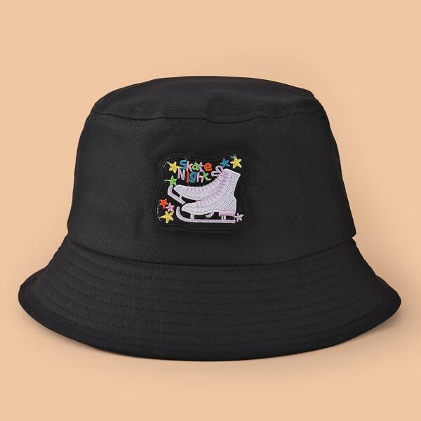 

Shoes Embroidery Bucket Hat, Black