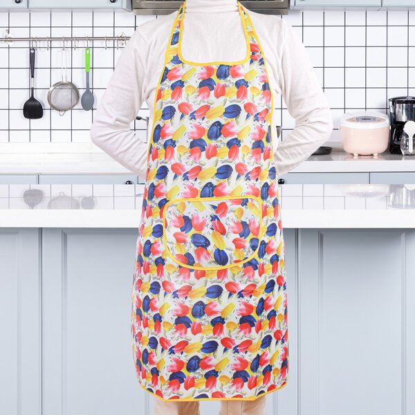 

Flower Print Water Proof Apron, Multicolor