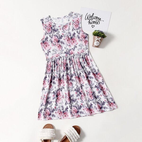 

Girls All Over Floral Print A-line Dress, Multicolor