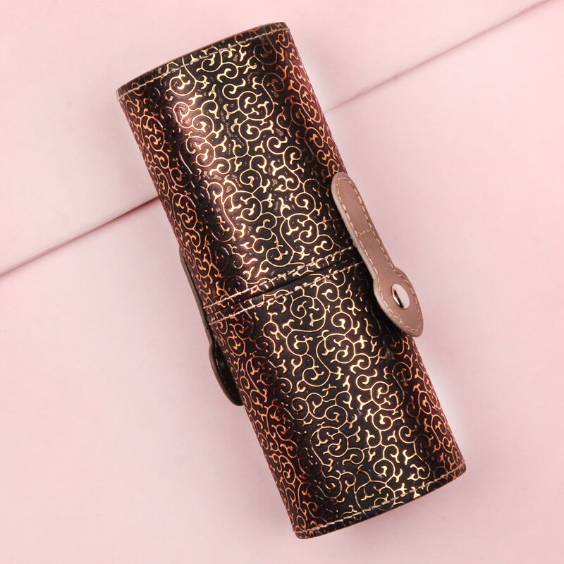 

Graphic Makeup Brush Storage Box, Bronze