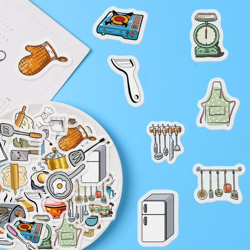 

40pcs kitchen Tools Print Sticker, Multicolor