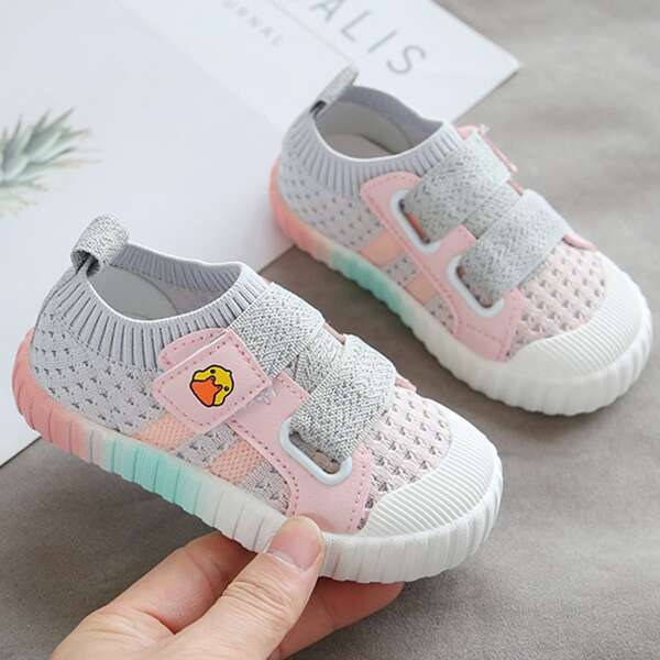 

Toddler Girls Velcro Strap Knit Sneakers, Pink