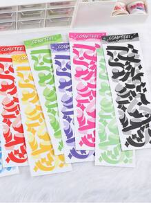 1sheet Ribbon Print Random Sticker - Multicolor - View 1