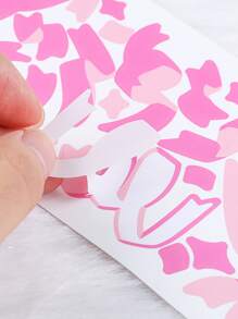 1sheet Ribbon Print Random Sticker - Multicolor - View 3