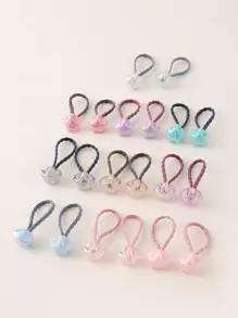 24入組女孩星星裝飾髮圈 - 彩色 - 查看 1