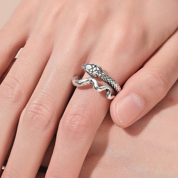 

Serpentine Design Ring, Silver