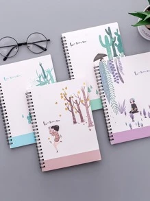 4pcs A5 Coil Notebook With Horizontal Lines For Students - Multicolor - View 1