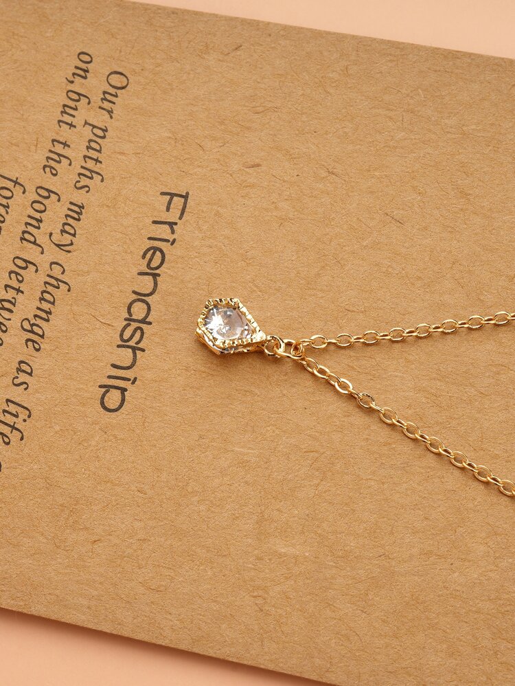 1pc Romantic Minimalist Elegant Crystal Water Drop Pendant Necklace, Versatile For Seasons, Suitable As Gift For Mom, Friend, Girlfriend (Comes With Card Packaging)