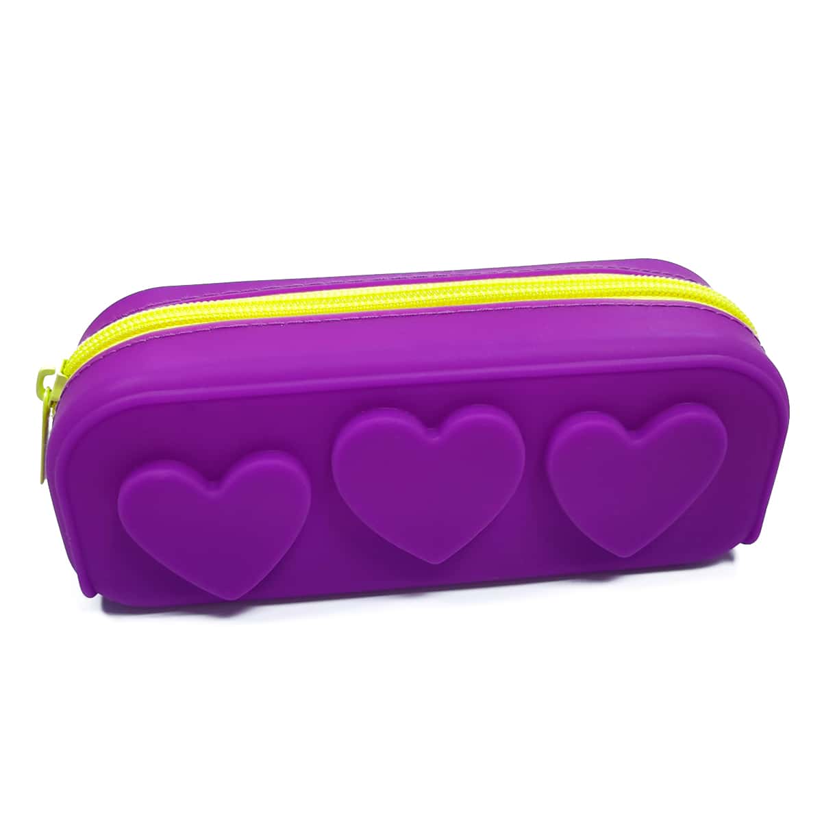 

Silicone Heart Pencil Case, Purple