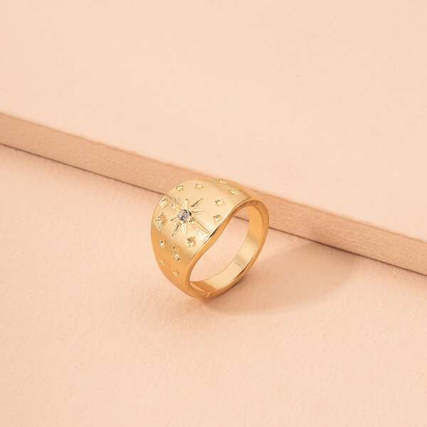

Rhinestone Detail Ring, Gold