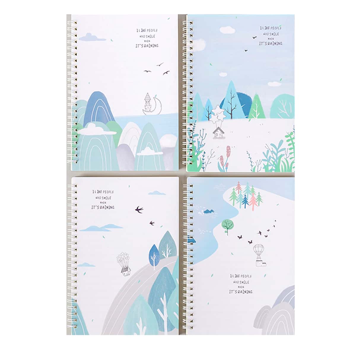 

4pcs Cartoon Graphic Notebook, Multicolor