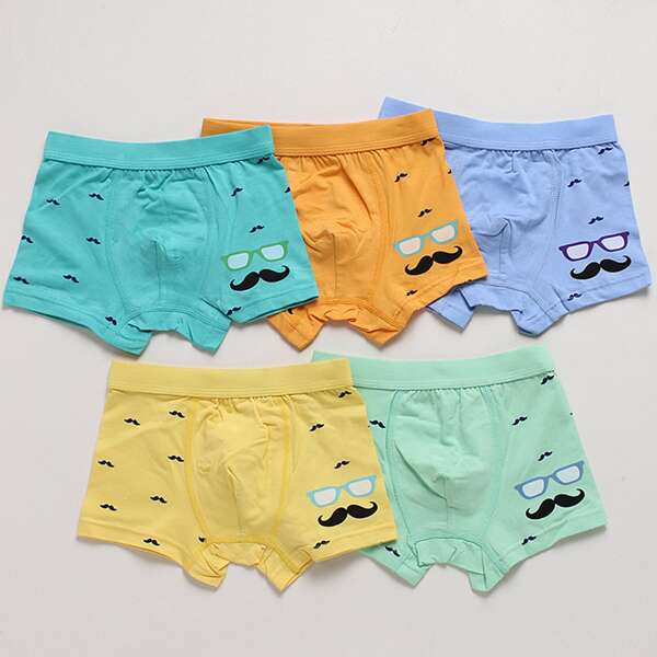 

Boys 5pcs Cartoon Graphic Underwear, Multicolor