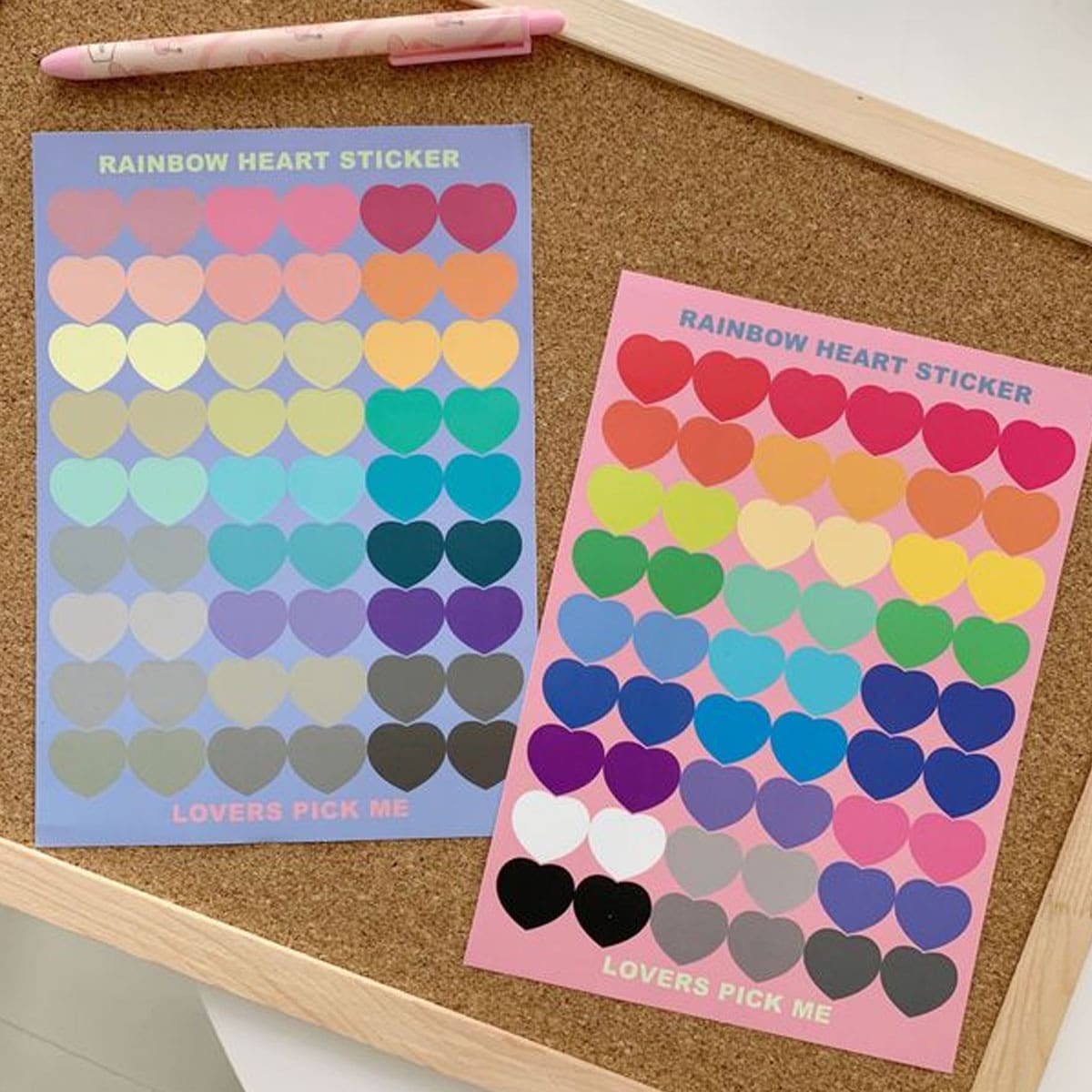

1pc Random Color Heart Sticker, Multicolor