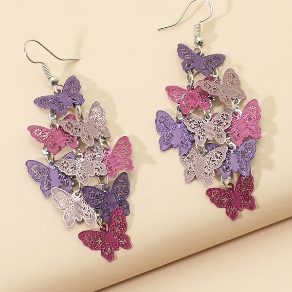

Butterfly Design Drop Earrings, Multicolor
