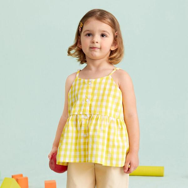 

Toddler Girls Gingham Peplum Cami Top, Multicolor