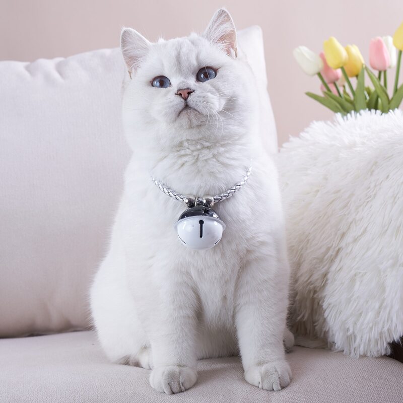 

1pc Bell Pendant Pet Necklace, Black and white