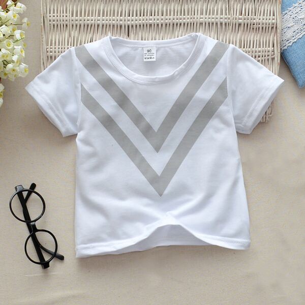 

Toddler Boys Chevron Print Tee, White