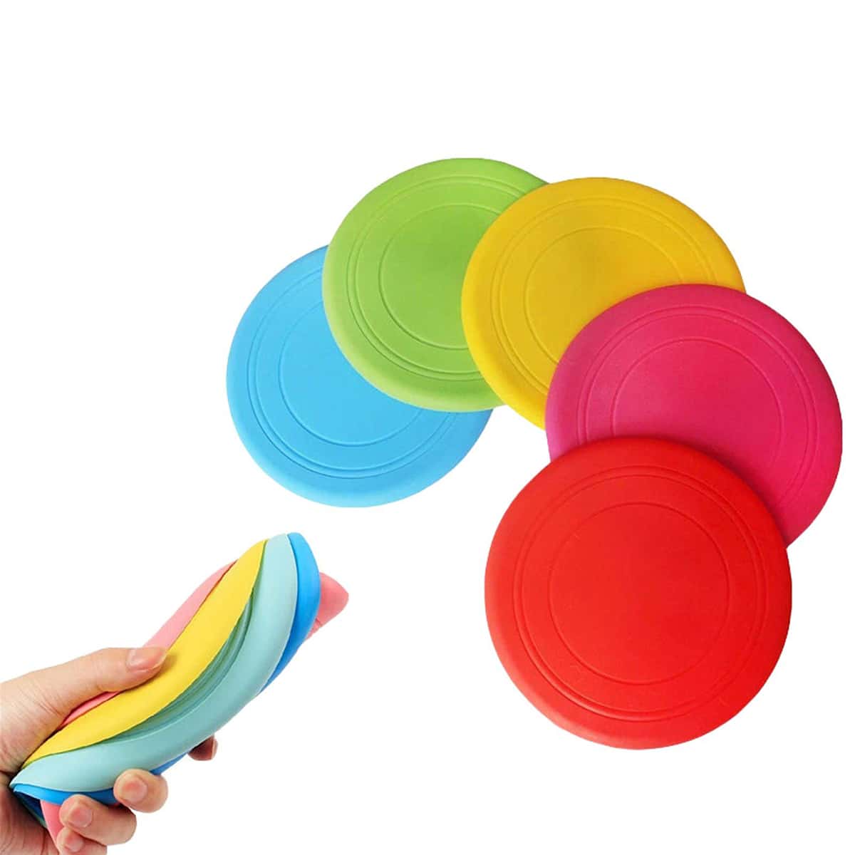 

5pcs Random Color Pet Training Frisbee, Multicolor