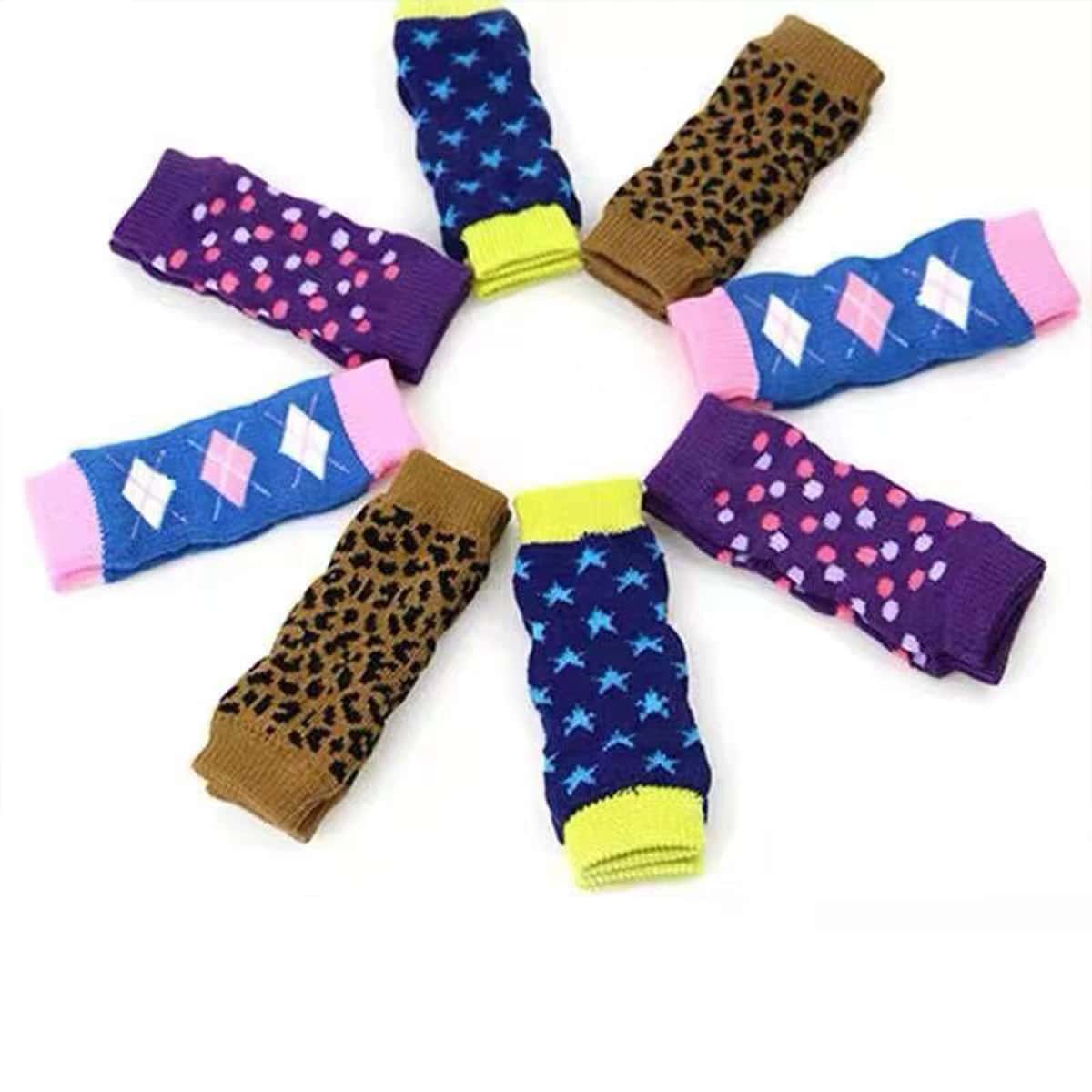 

1pair Random Pattern Knitted Pet Sock, Multicolor