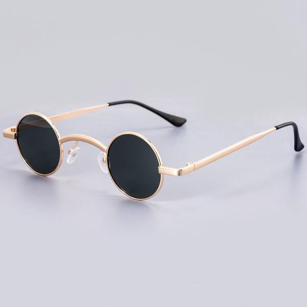 

Men Round Frame Tinted Lens Sunglasses, Black