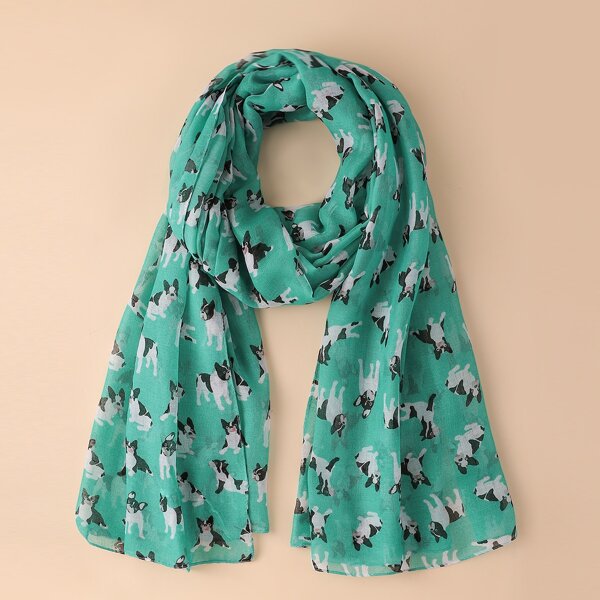 

Cartoon Animal Print Scarf, Multicolor