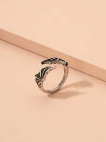 Anillo Con Diseño De Alas De Brazalete - Plata antigua - Ver 1