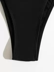 SHEIN Swim 夏日沙灘巴西利印花手帕邊綁帶式比基尼