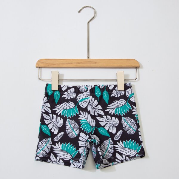 

Boys Leaf Pattern Swim Trunks, Multicolor