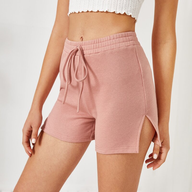 

Split Hem Track Shorts, Dusty pink