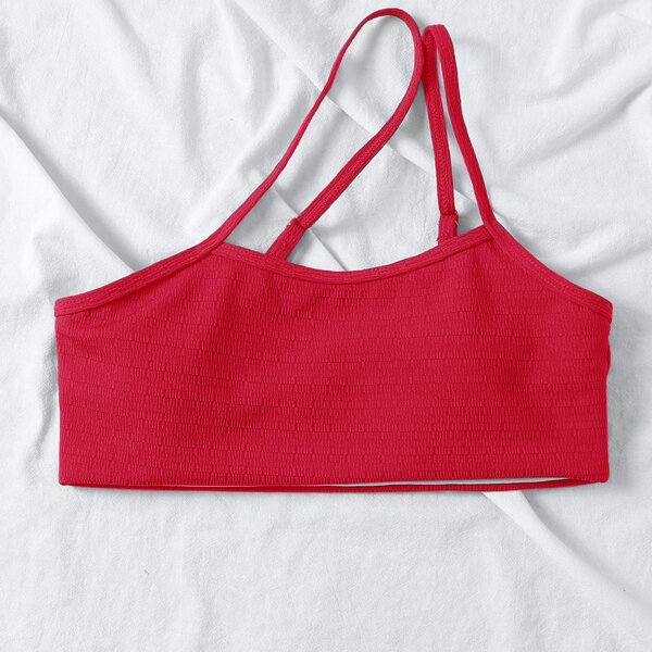 

One Shoulder Bikini Top, Hot pink